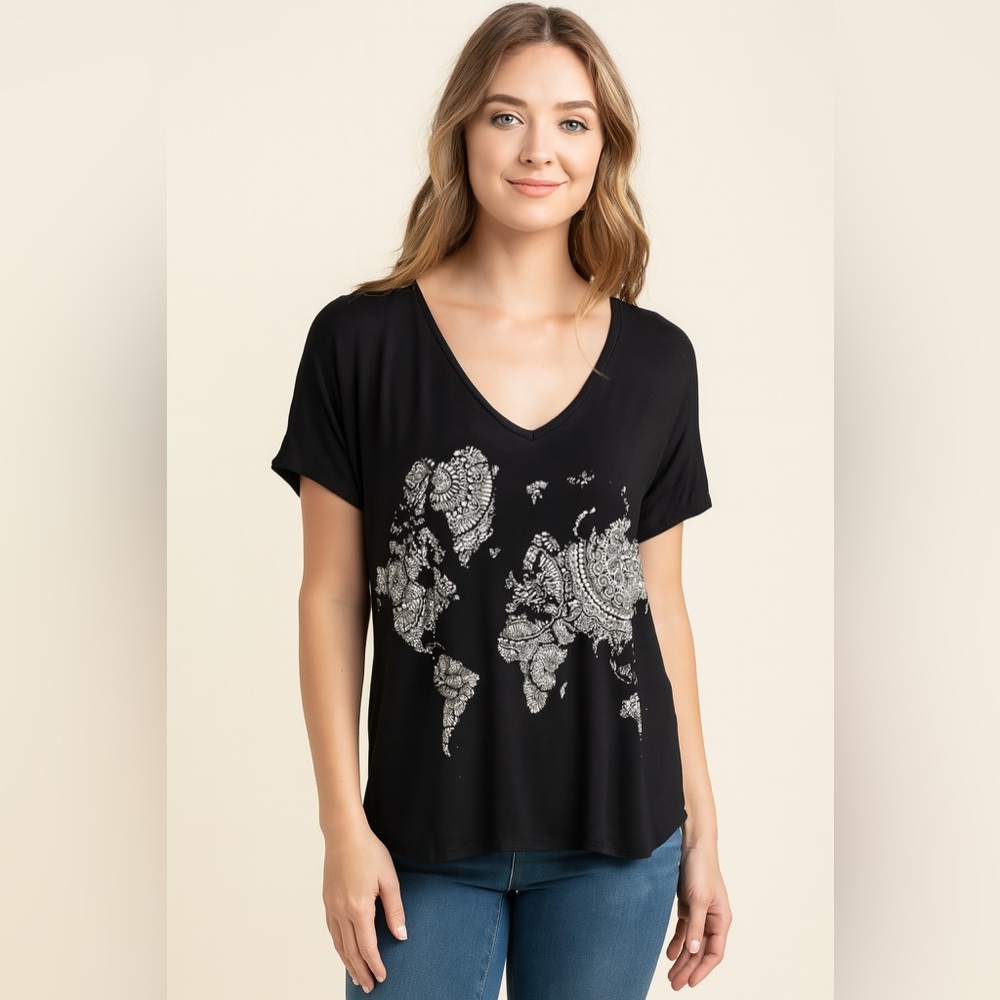 Lauren Moshi Oversized Boho World Tee